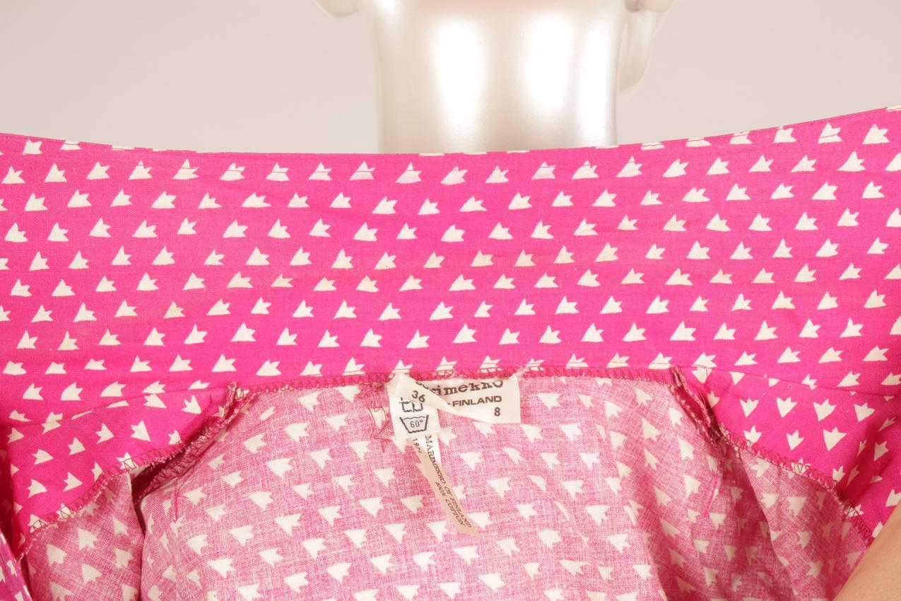 Vintage 70-luku Marimekko fuksia mekko Annikki Rimala “Härkki” S - Image 10