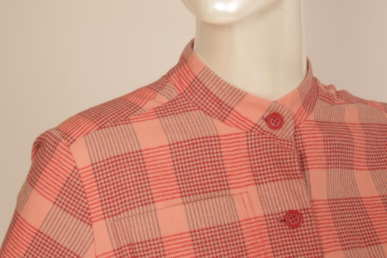 Vintage Marimekko pinkki ruutukuvioinen mekko M S - Image 3