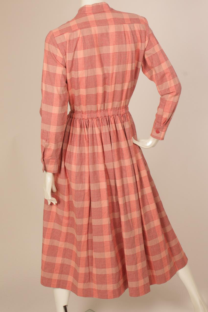 Vintage Marimekko pinkki ruutukuvioinen mekko M S - Image 7