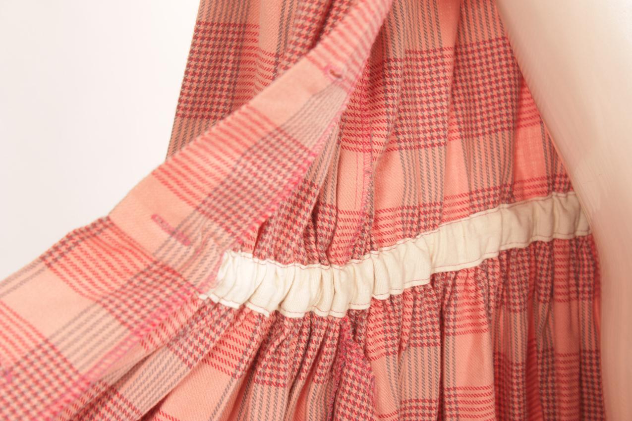 Vintage Marimekko pinkki ruutukuvioinen mekko M S - Image 9