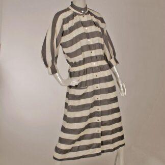 Vintage Vuokko striped wool muslin dress XS S