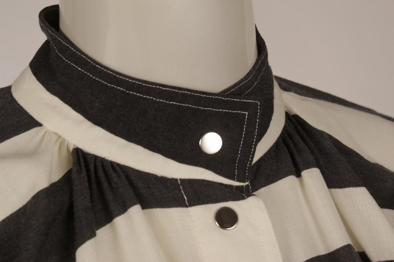 Vintage Vuokko striped wool muslin dress XS S - Image 3