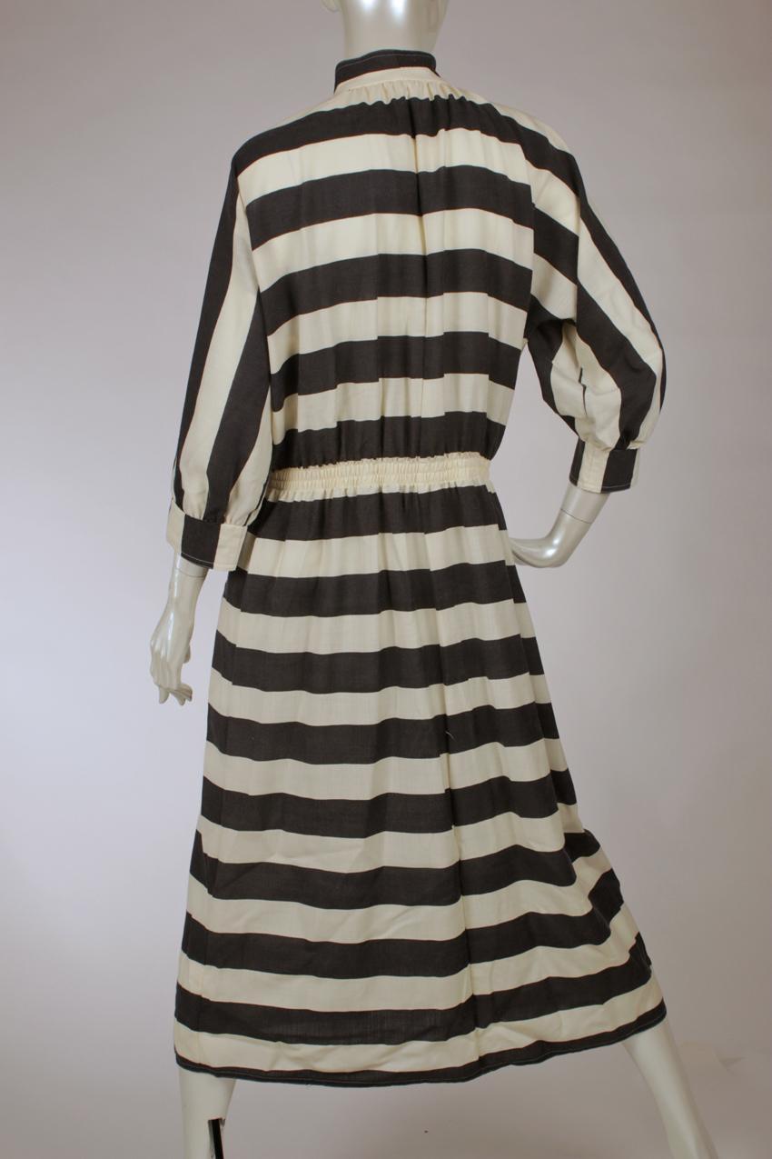 Vintage Vuokko striped wool muslin dress XS S - Image 7