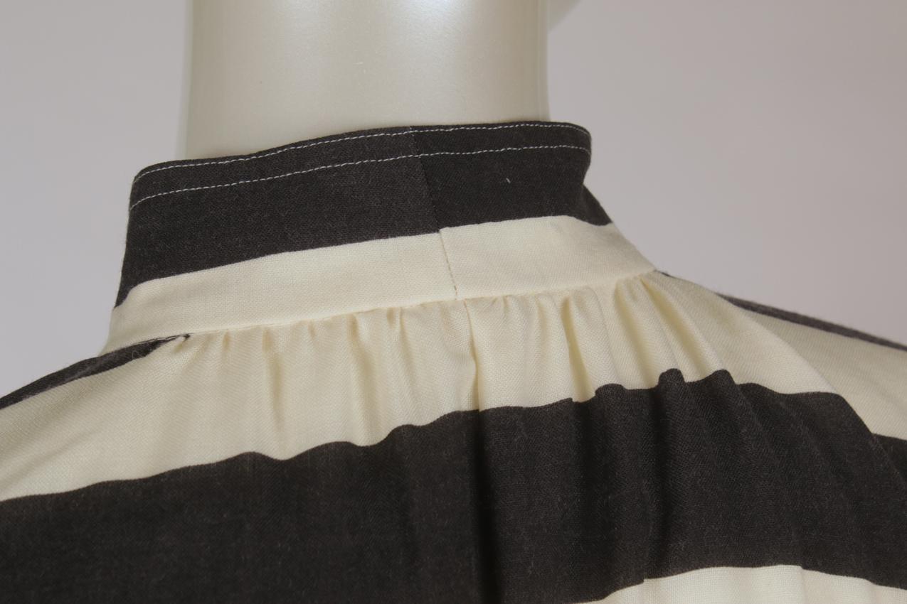 Vintage Vuokko striped wool muslin dress XS S - Image 8