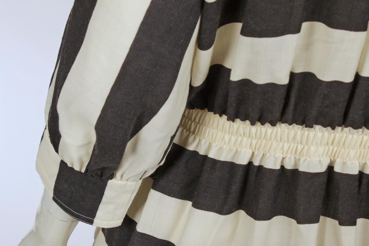 Vintage Vuokko striped wool muslin dress XS S - Image 9