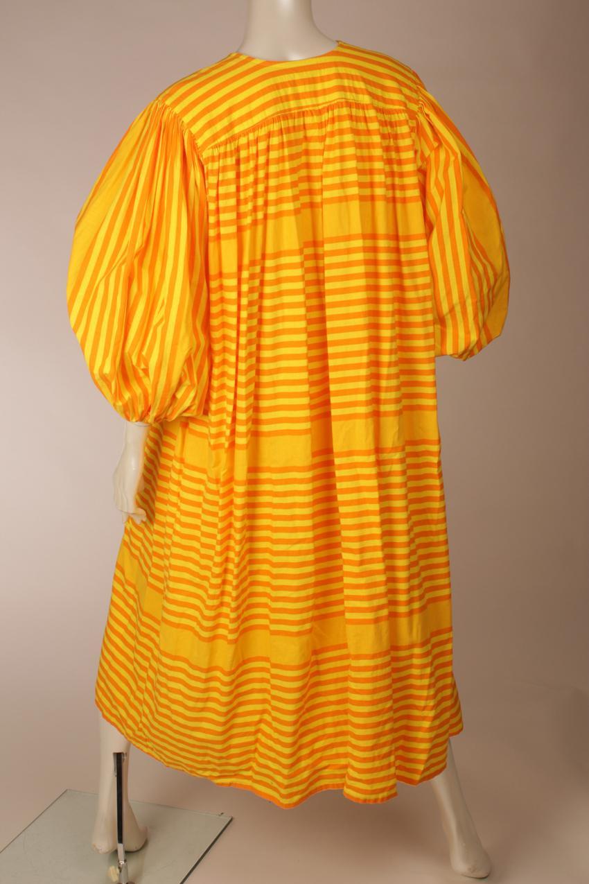Vintage Vuokko keltaoranssi-raidallinen mekko S M - Image 7