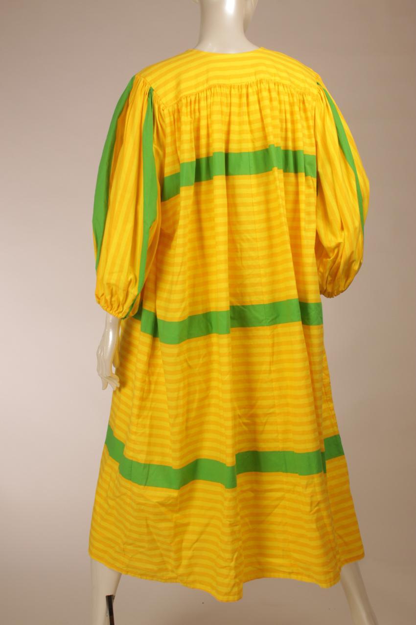 Vintage Vuokko keltavihreä-raidallinen mekko S M - Image 11