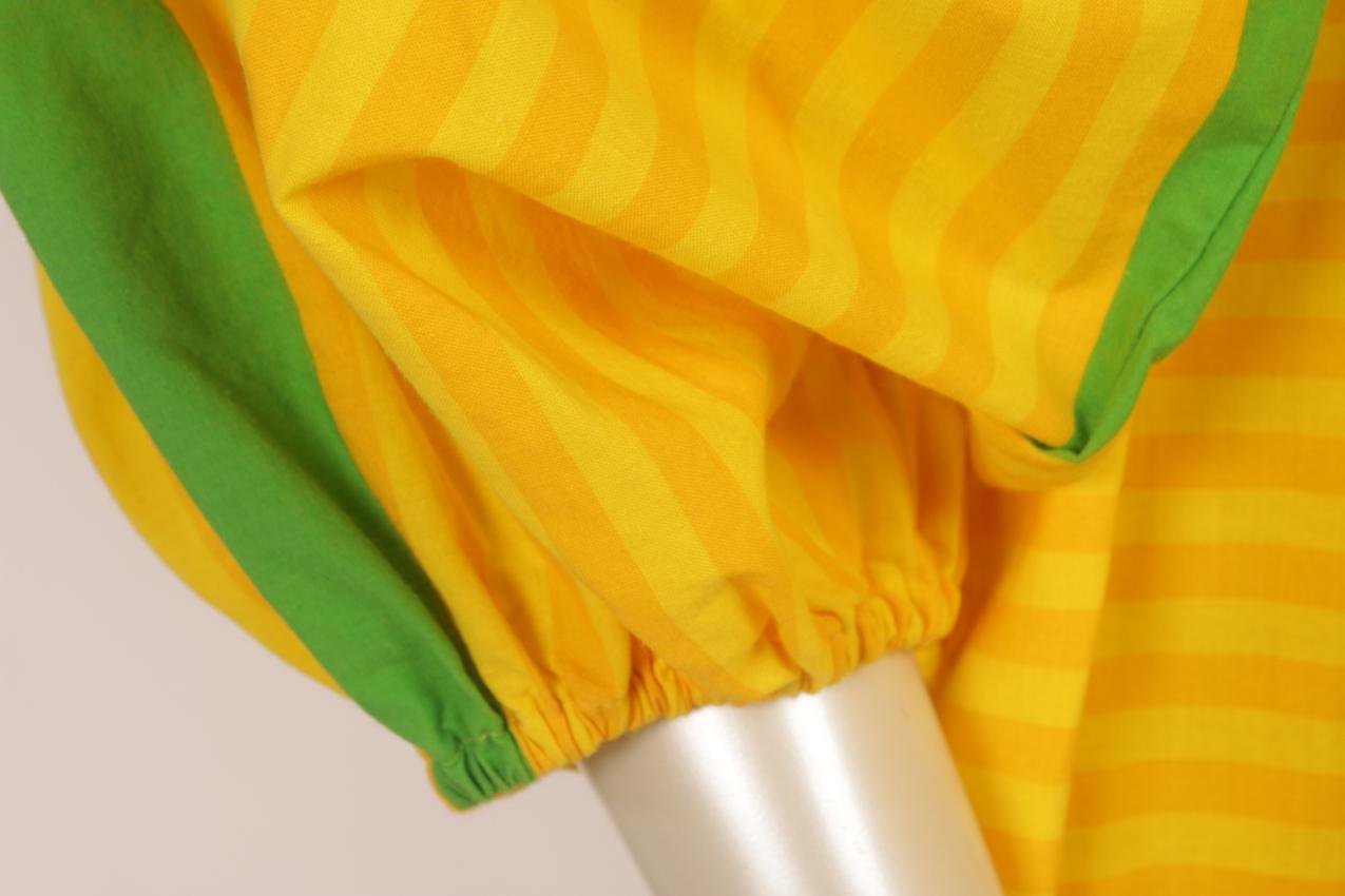 Vintage Vuokko keltavihreä-raidallinen mekko S M - Image 4