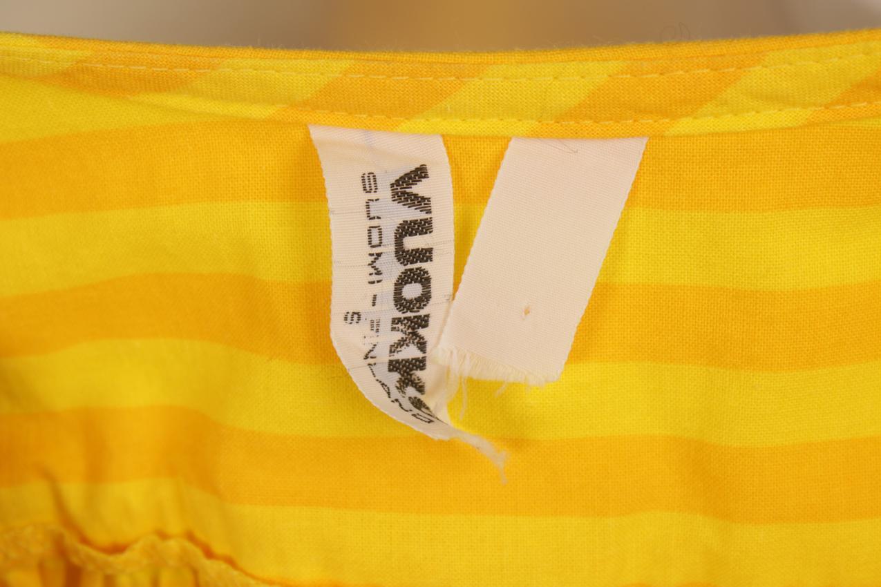 Vintage Vuokko keltavihreä-raidallinen mekko S M - Image 7