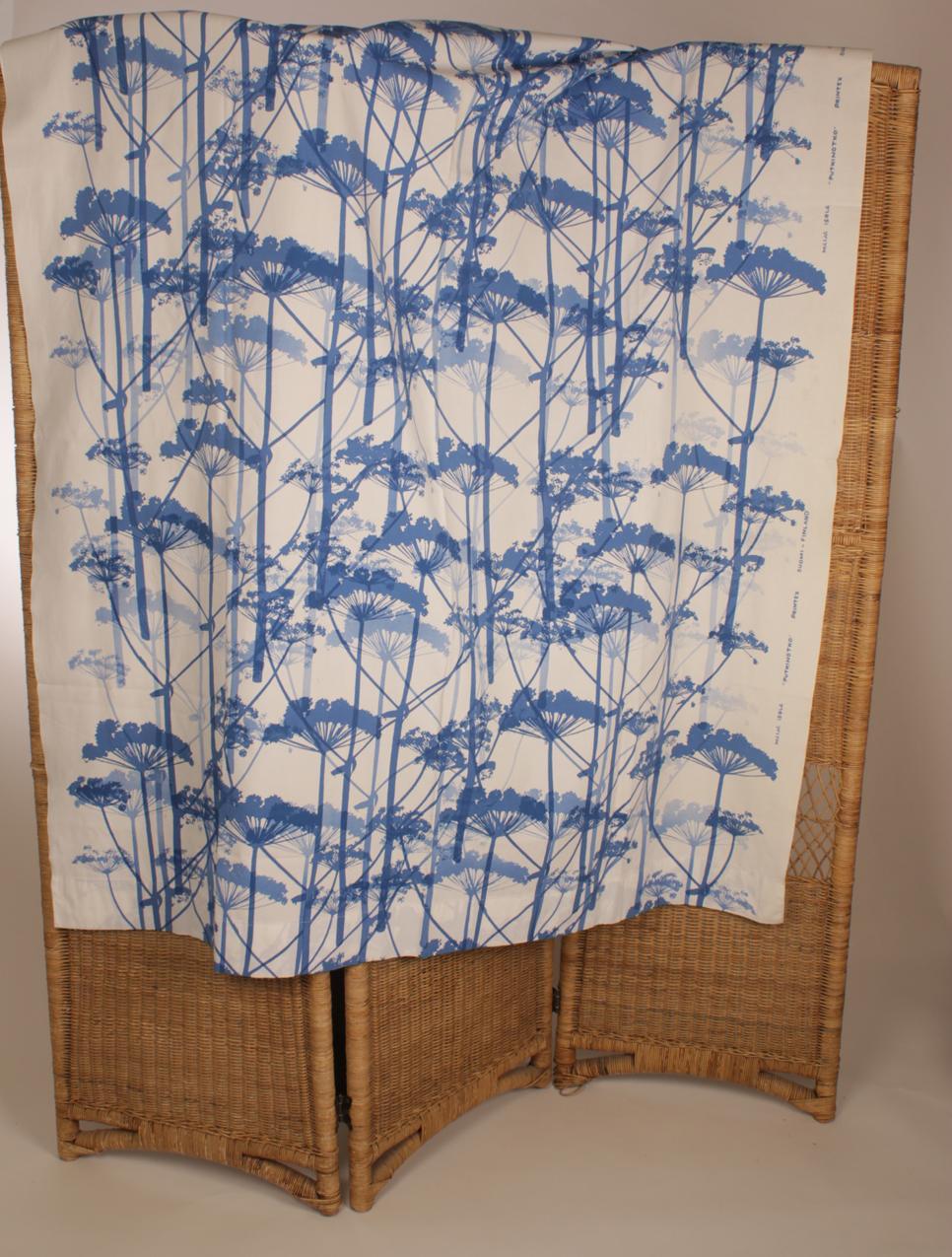 Vintage Printex Marimekko Maija Isola blue ”Putkinotko” curtain fabric