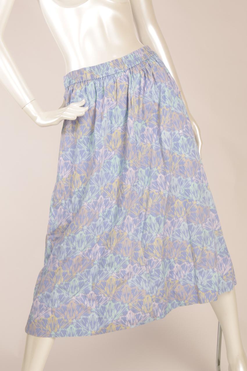 Vintage 80s Marimekko light blue base shirt and skirt M - Image 4