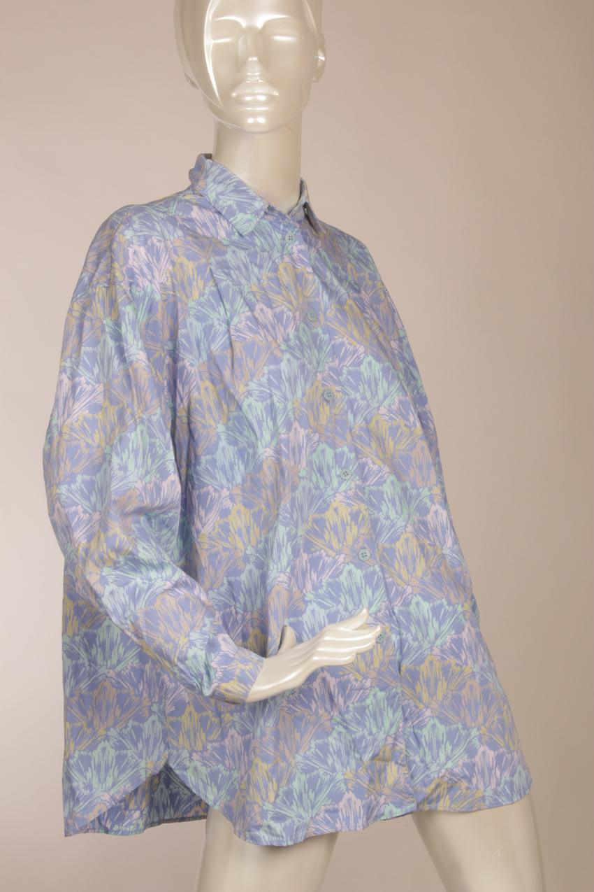 Vintage 80s Marimekko light blue base shirt and skirt M - Image 5