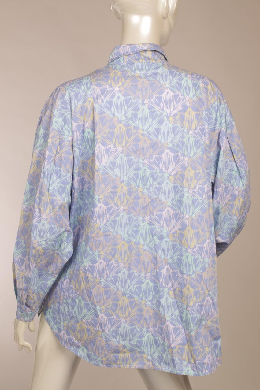 Vintage 80s Marimekko light blue base shirt and skirt M - Image 6