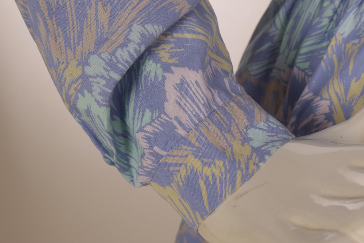 Vintage 80s Marimekko light blue base shirt and skirt M - Image 8