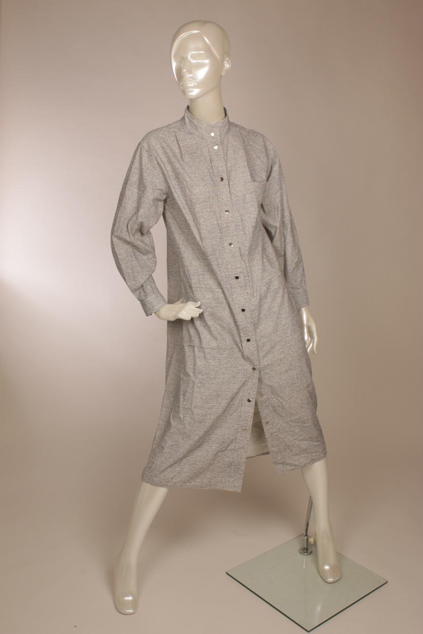 Vintage Vuokko grey patterned shirt dress S