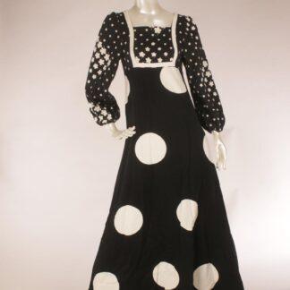 Vintage Kaisu Heikkilä black and white maxi dress XS S