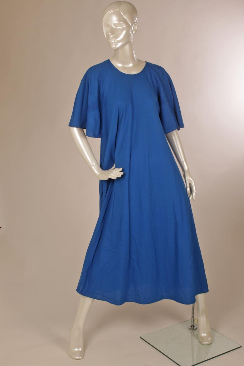 Vintage Vuokko sininen mekko perhoshihoilla XS S