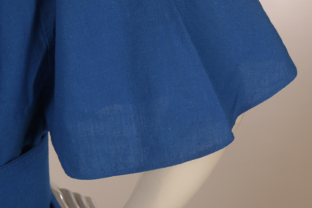 Vintage Vuokko sininen mekko perhoshihoilla XS S - Image 10