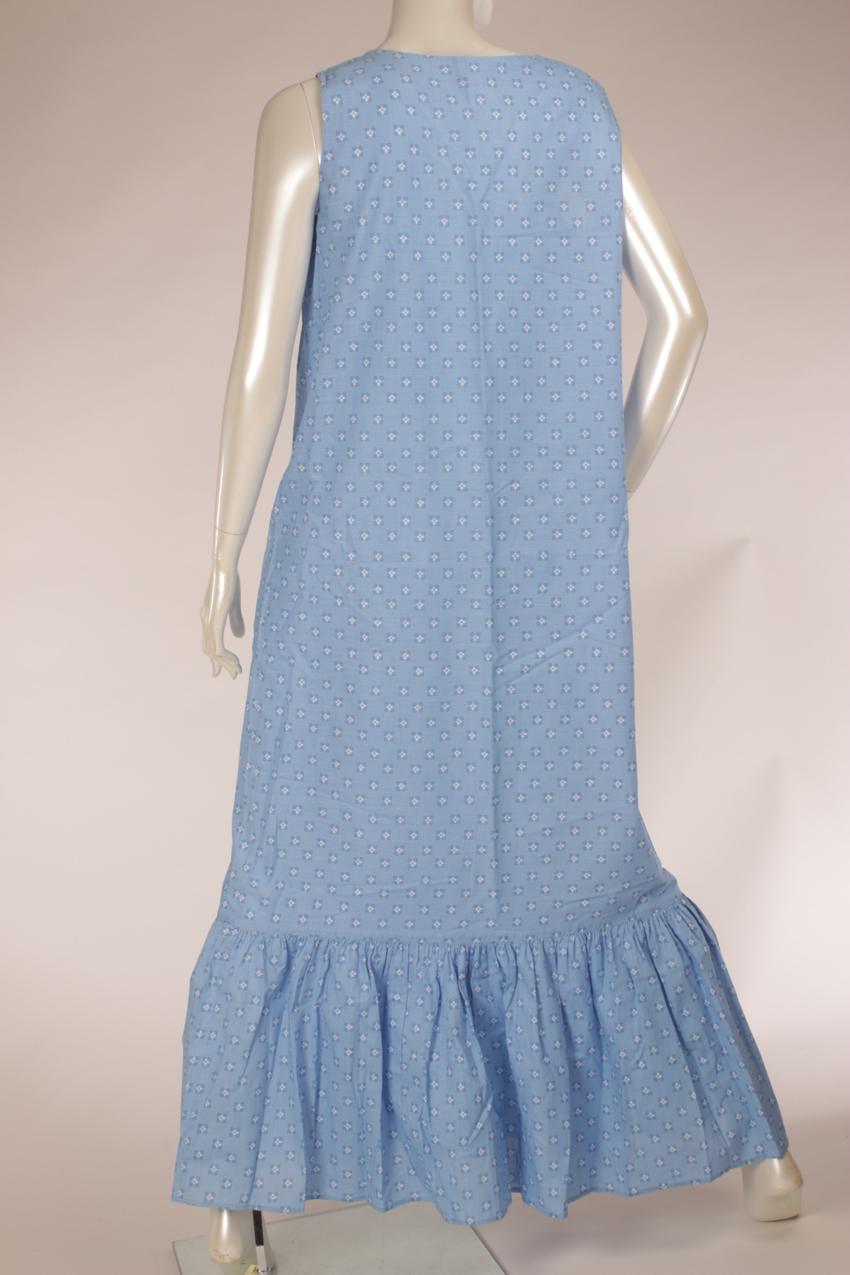 Vintage Marimekko vaaleansininen maksimekko XL - Image 3