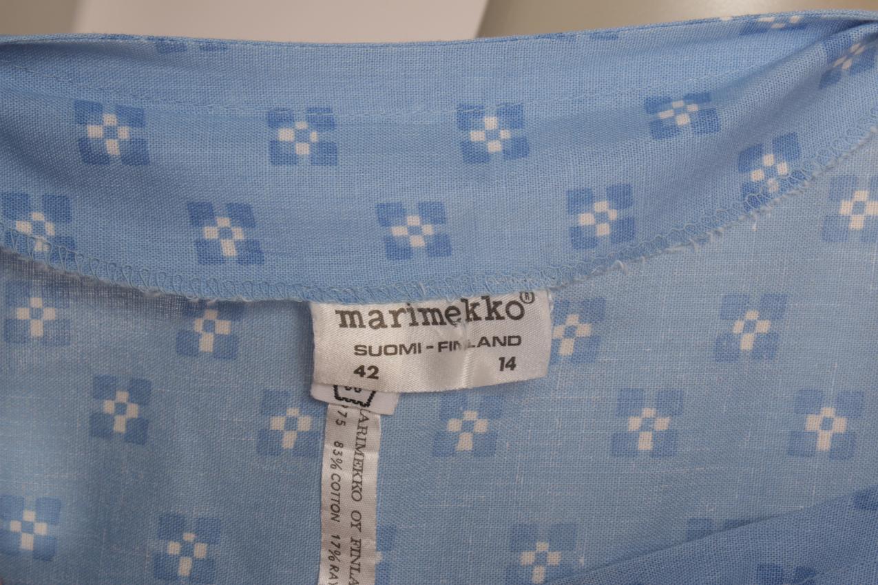 Vintage Marimekko vaaleansininen maksimekko XL - Image 6