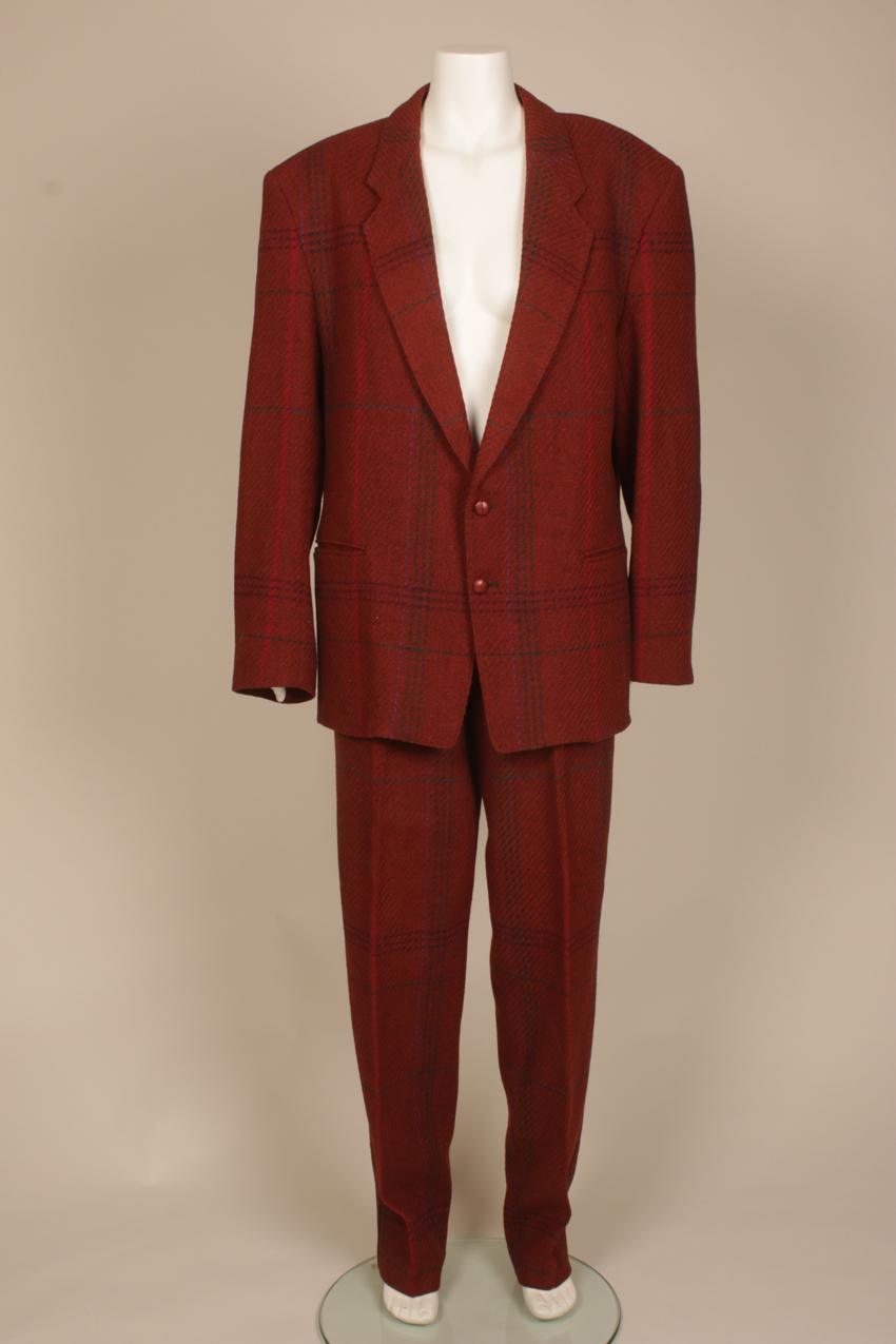 Vintage 80s Marimekko Pekka Talvensaari wool men suit 54