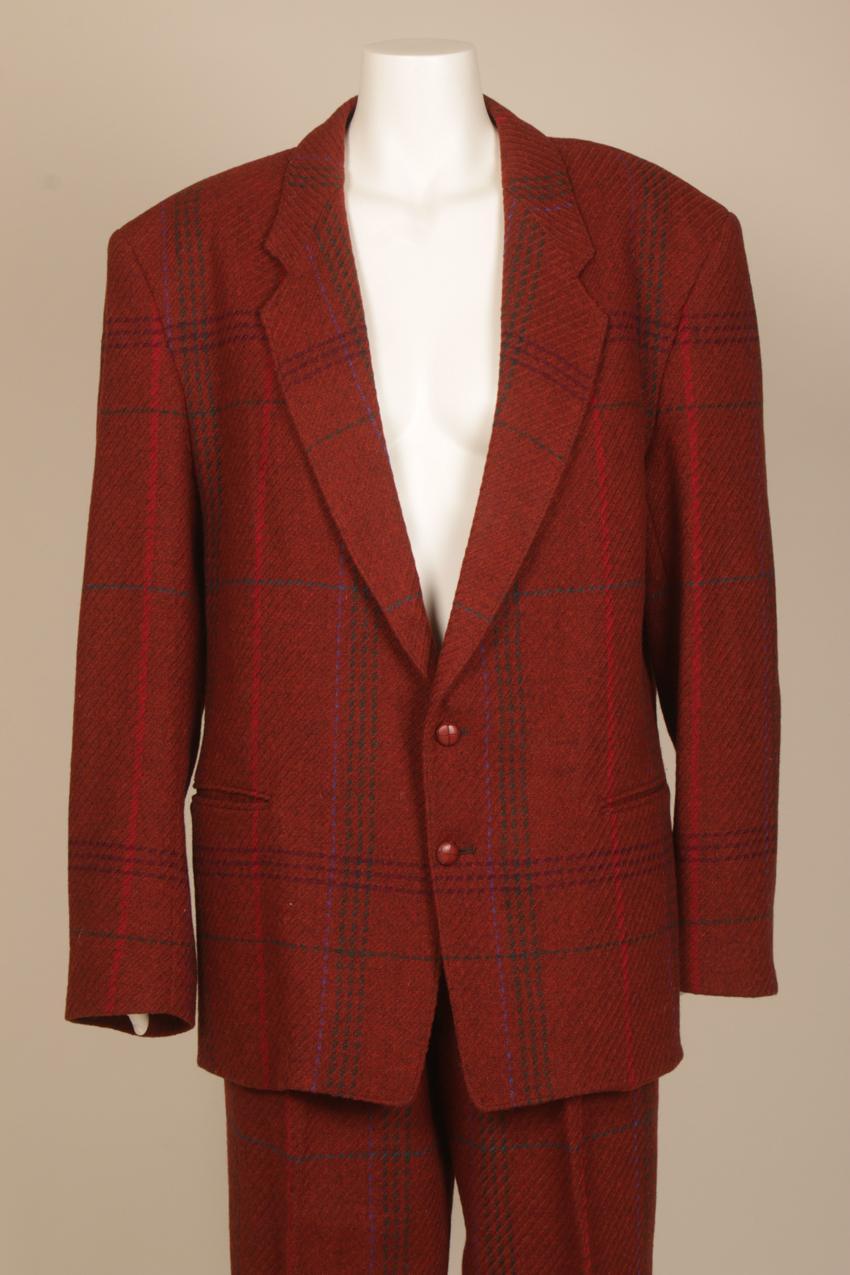 Vintage 80s Marimekko Pekka Talvensaari wool men suit 54 - Image 3