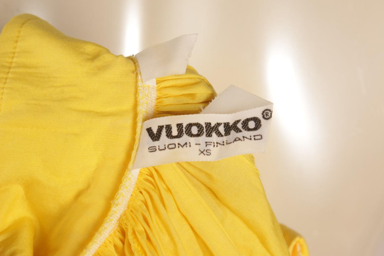 Vintage Vuokko keltainen maksimekko puhvihihoilla XS S - Image 11