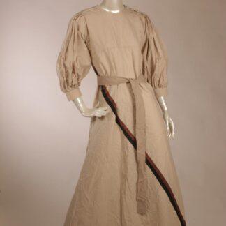 Vintage Vuokko beige maxi dress with puff sleeves S