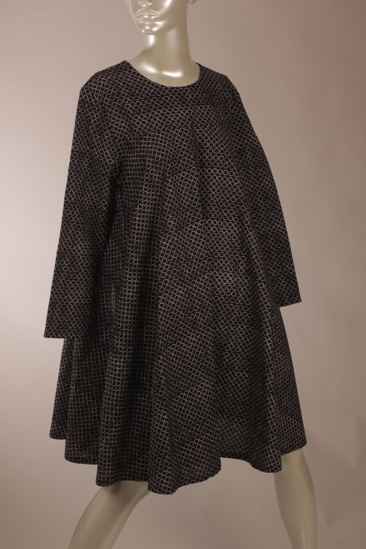 Vintage Vuokko tummansininen pallokuvioinen mekko S - Image 11