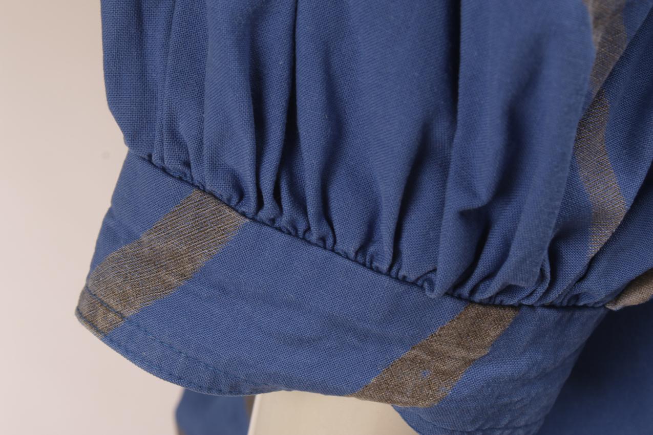Vintage Vuokko sininen mekko harmaan ruskeilla kuvioilla L - Image 7