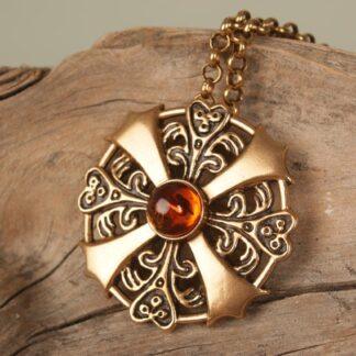 Vintage Kalevala Koru Kaisaleena Mäkelä ”Kuukiven koru” brooch pendant bronze