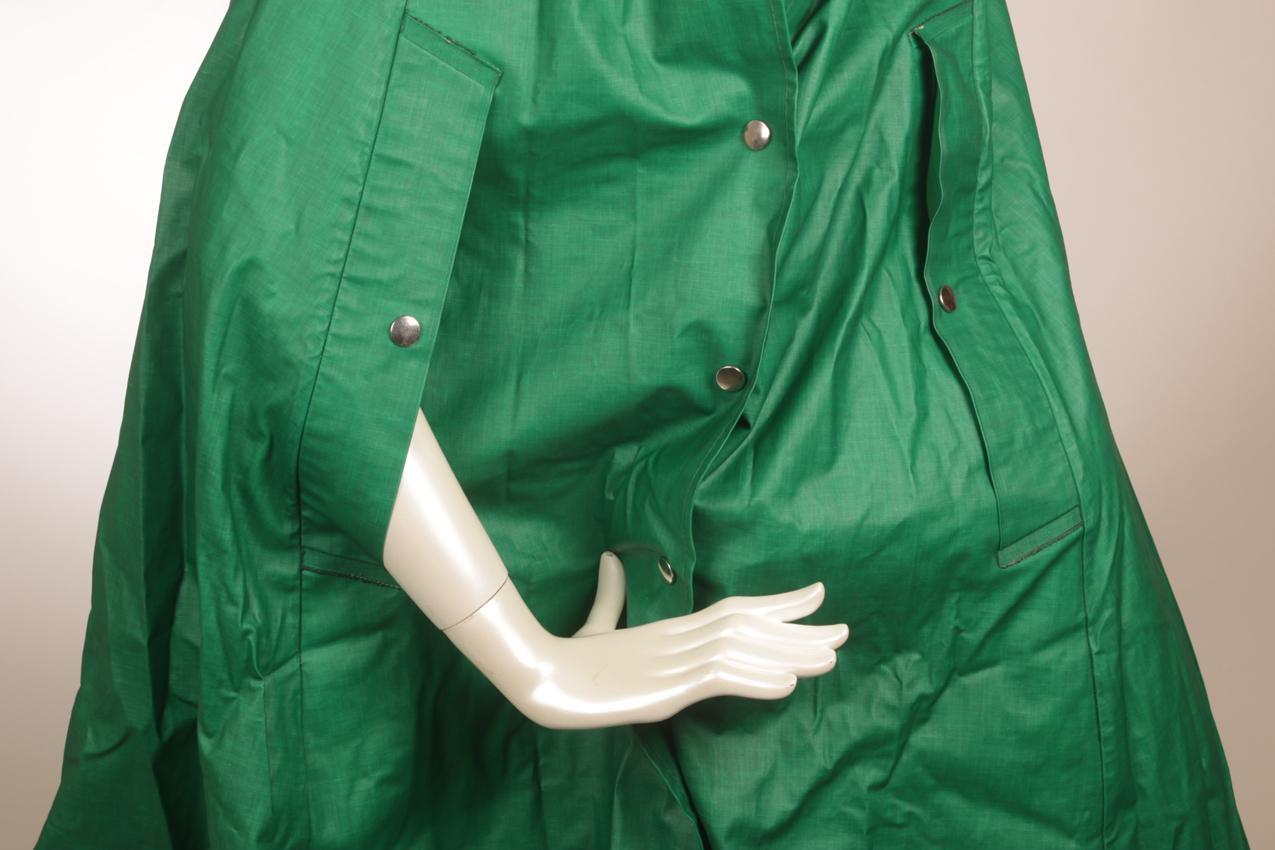 Vintage vihreä Rukka PVC-sadeviitta hupulla S - Image 6