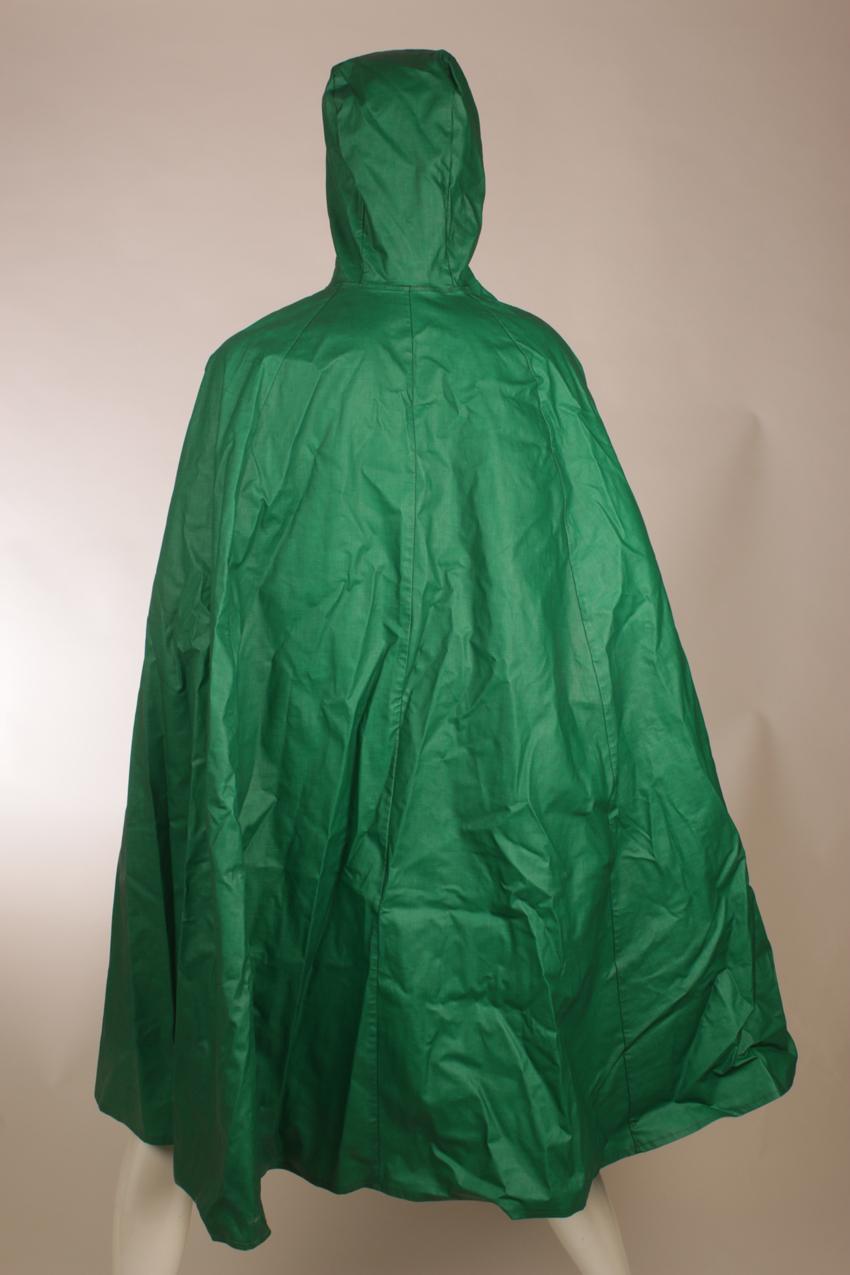 Vintage vihreä Rukka PVC-sadeviitta hupulla S - Image 7