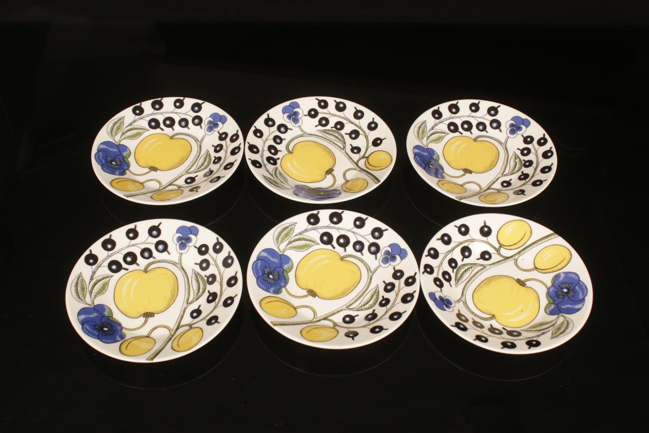 Arabia Birger Kaipiainen “Paratiisi” six coffee cups and saucers - Image 11