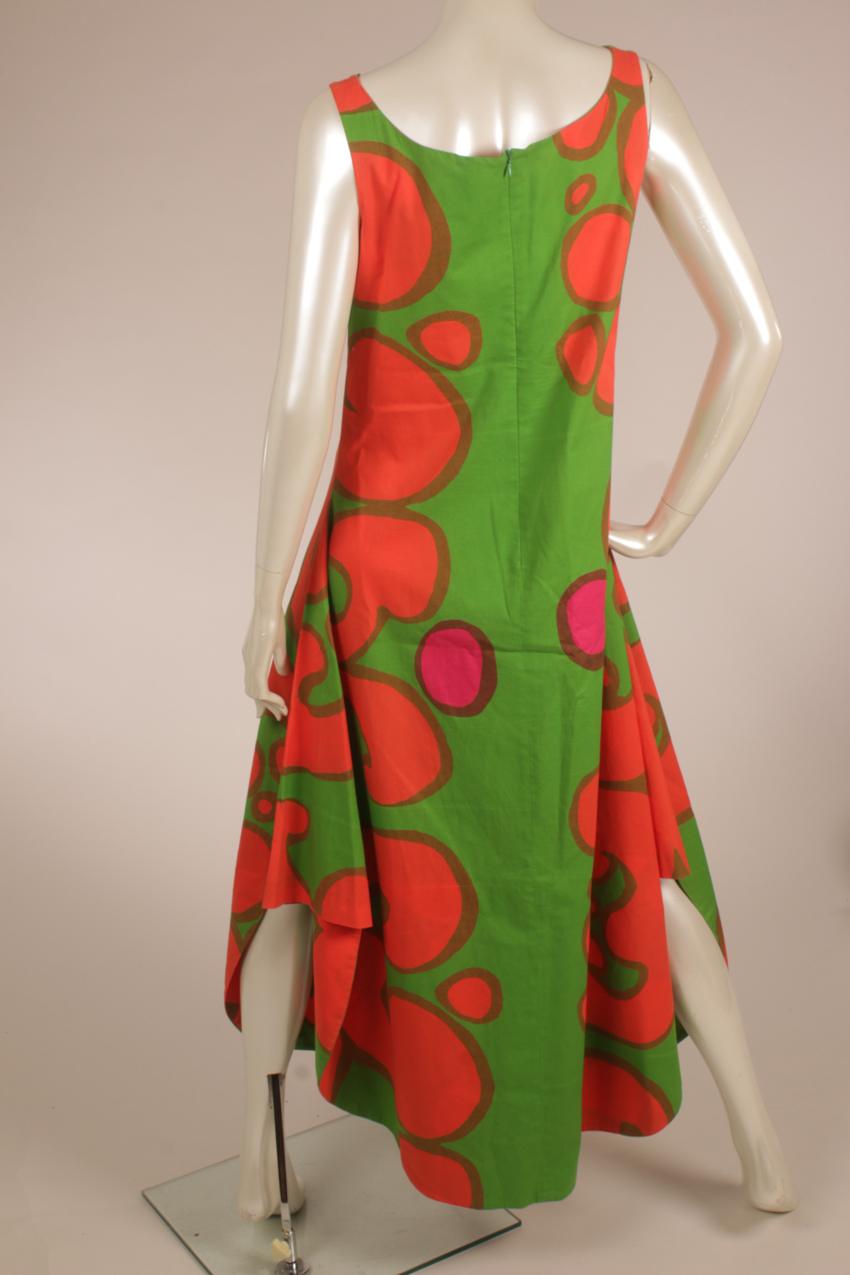 Marimekko Annika Rimala vihreä oranssi ”Monrepos” “Keidas” maksimekko M - Image 5