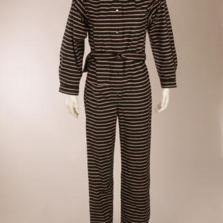 Vintage Vuokko beige musta raidallinen haalari XS