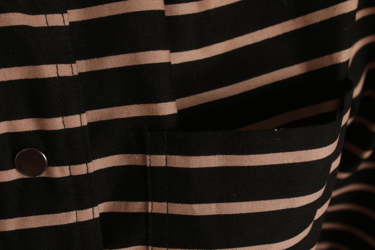 Vintage Vuokko beige musta raidallinen haalari XS - Image 6