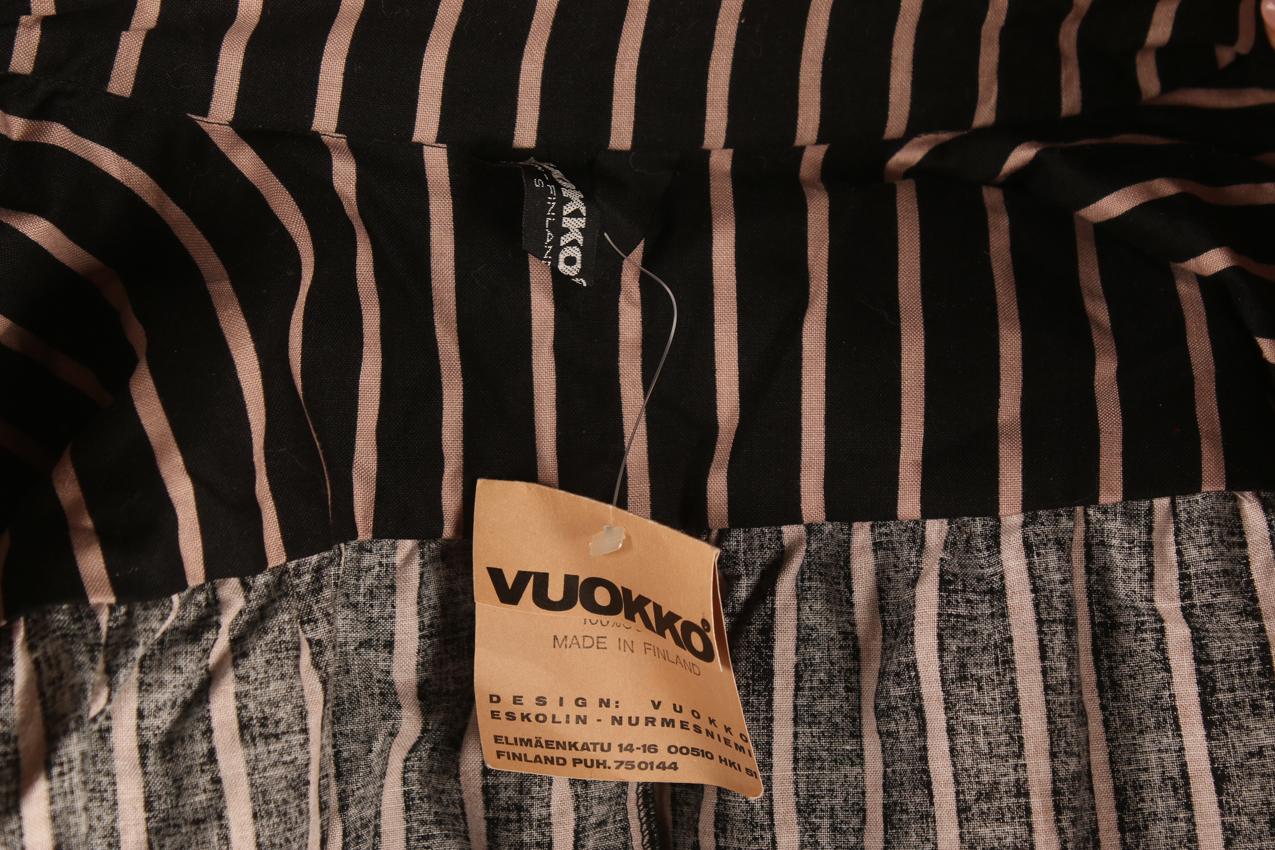 Vintage Vuokko musta/beige raidallinen paitamekko S - Image 8