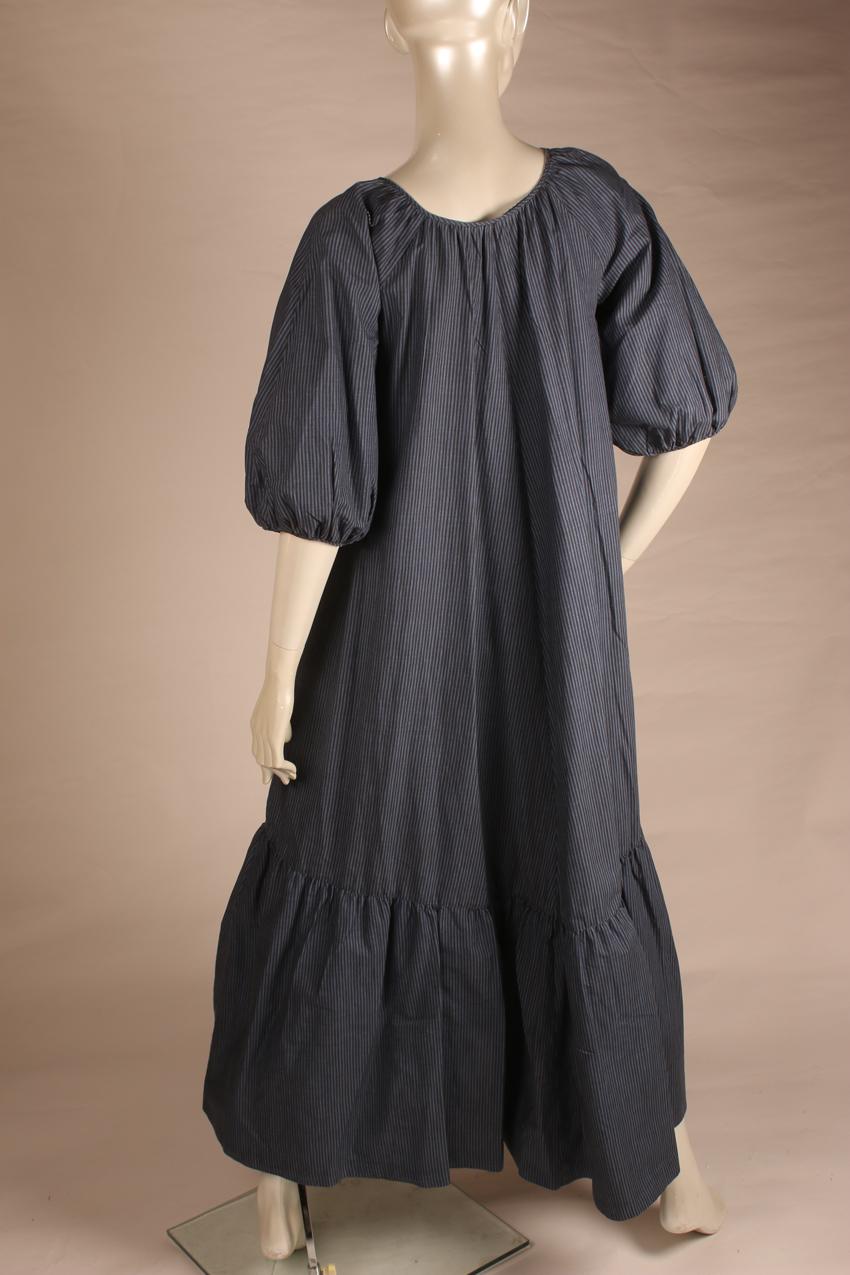 Vintage Marimekko Annikki Rimala siniharmaa raidallilnen maksimekko S - Image 3