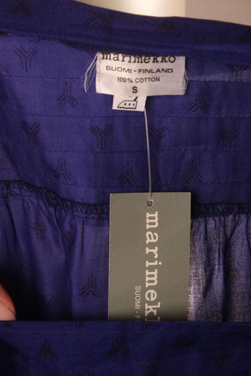 Vintage Marimekko sininen mustakuvioinen maksimekko S - Image 8